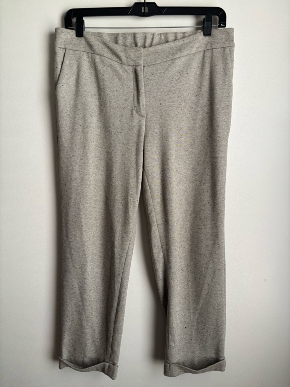 Talbots 1XP Heather Oatmeal Knit Trouser Pants Minimalist Career Office Classic